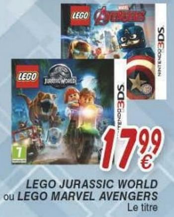 Promotions Lego jurassic world ou lego marvel avengers - Warner Brothers Interactive Entertainment - Valide de 18/10/2016 à 06/12/2016 chez Cora