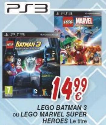 Promoties Lego batman 3 ou lego marvel super heroes - Warner Brothers Interactive Entertainment - Geldig van 18/10/2016 tot 06/12/2016 bij Cora
