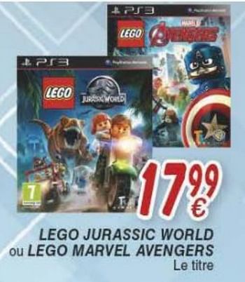 Promotions Lego jurassic world ou lego marvel avengers - Warner Brothers Interactive Entertainment - Valide de 18/10/2016 à 06/12/2016 chez Cora