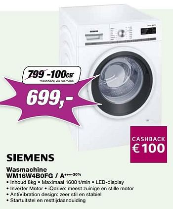 Kijkgat Viva Mm Siemens Siemens wasmachine wm16w4b0fg - a+++ - Promotie bij  ElectronicPartner