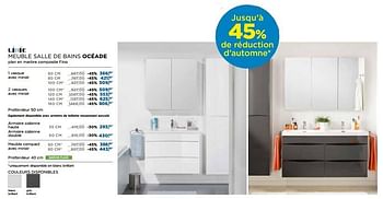 Promoties Meuble salle de bains océade - Linie - Geldig van 01/11/2016 tot 03/12/2016 bij X2O
