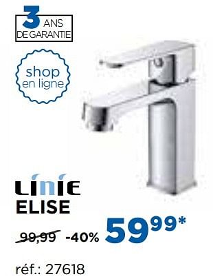 Promoties Elise robinets de lavabo - Linie - Geldig van 01/11/2016 tot 03/12/2016 bij X2O