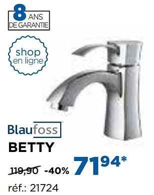 Promotions Betty robinets de lavabo - Blaufoss - Valide de 01/11/2016 à 03/12/2016 chez X2O