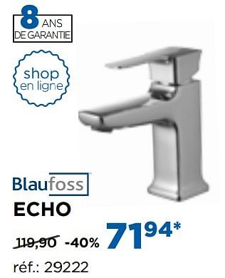 Promoties Echo robinets de lavabo - Blaufoss - Geldig van 01/11/2016 tot 03/12/2016 bij X2O