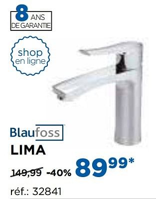 Promotions Lima robinets de lavabo - Blaufoss - Valide de 01/11/2016 à 03/12/2016 chez X2O