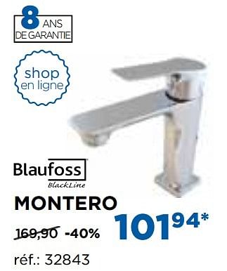 Promotions Montero robinets de lavabo - Blaufoss - Valide de 01/11/2016 à 03/12/2016 chez X2O