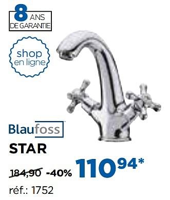 Promotions Star robinets de lavabo - Blaufoss - Valide de 01/11/2016 à 03/12/2016 chez X2O