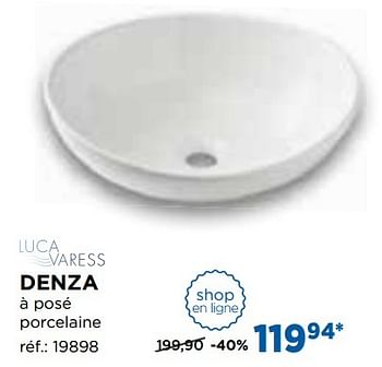 Promoties Denza vasques - Luca varess - Geldig van 01/11/2016 tot 03/12/2016 bij X2O