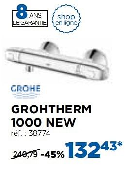 Promoties Grohtherm 1000 new robinets thermostatiques - Grohe - Geldig van 01/11/2016 tot 03/12/2016 bij X2O