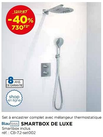 Promotions Smartbox de luxe sets douche pluie encastrables complets - Blaufoss - Valide de 01/11/2016 à 03/12/2016 chez X2O