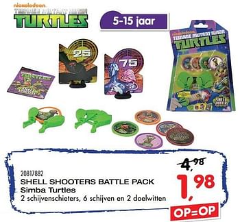 Promoties Shell shooters battle pack simba turtles - Ninja Turtles - Geldig van 08/11/2016 tot 06/12/2016 bij Supra Bazar