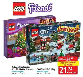 Promotions Advent kalender 41131 lego friends - Lego - Valide de 05/11/2016 à 20/11/2016 chez Bart Smit
