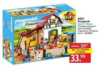 Promotions Ponypark - Playmobil - Valide de 05/11/2016 à 20/11/2016 chez Bart Smit