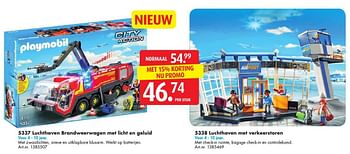 Promoties Luchthaven brandweerwagen met licht en geluid - Playmobil - Geldig van 05/11/2016 tot 20/11/2016 bij Bart Smit