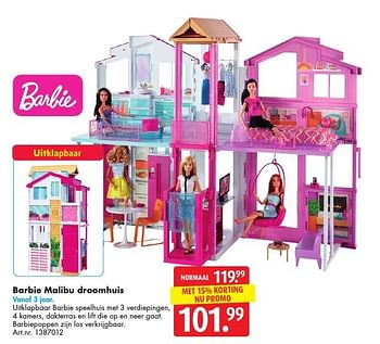Schildknaap vervolging voorjaar Mattel Barbie malibu droomhuis - Promotie bij Bart Smit