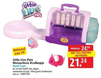 Promoties Little live pets muizenhuis krulkopje - Little Live Pets - Geldig van 05/11/2016 tot 20/11/2016 bij Bart Smit