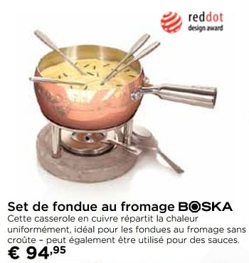 Promoties Set de fondue au fromage boska - Boska - Geldig van 02/11/2016 tot 30/11/2016 bij Molecule