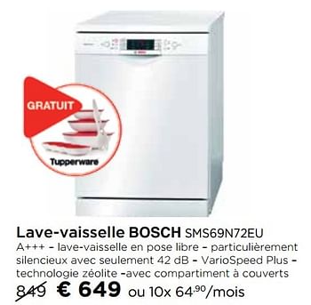 Promoties Lave-vaisselle bosch sms69n72eu - Bosch - Geldig van 02/11/2016 tot 30/11/2016 bij Molecule