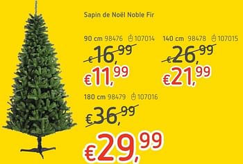 Promotions Sapin de noël noble fir - Produit maison - Dreamland - Valide de 24/11/2016 à 25/12/2016 chez Dreamland