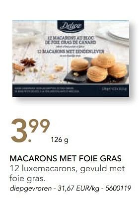 Promoties Macarons met foie gras - Deluxe - Geldig van 07/11/2016 tot 31/12/2016 bij Lidl