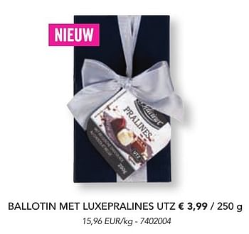 Promoties Ballotin met luxepralines utz - Delicieux - Geldig van 07/11/2016 tot 31/12/2016 bij Lidl