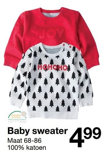 Promotions Baby sweater - Produit maison - Zeeman  - Valide de 12/11/2016 à 25/11/2016 chez Zeeman