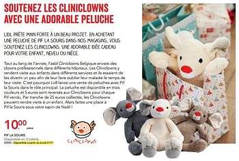 Promotions Pif la souris - CLINICLOWNS - Valide de 07/11/2016 à 31/12/2016 chez Lidl