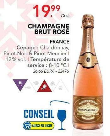 Promoties Champagne brut rosé - Champagne - Geldig van 07/11/2016 tot 31/12/2016 bij Lidl
