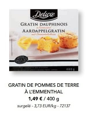 Promotions Gratin de pommes de terre à l`emmenthal - Deluxe - Valide de 07/11/2016 à 31/12/2016 chez Lidl