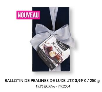 Promoties Ballotin de pralines de luxe - Delicieux - Geldig van 07/11/2016 tot 31/12/2016 bij Lidl
