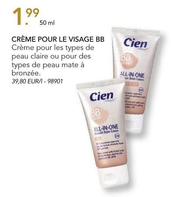 Promotions Bb crème pour le visage - Cien - Valide de 07/11/2016 à 31/12/2016 chez Lidl