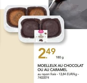 Promoties Moelleux au chocolat ou au caramel - Huismerk - Lidl - Geldig van 07/11/2016 tot 31/12/2016 bij Lidl
