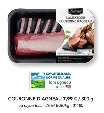 Promoties Couronne d`agneau - Delicieux - Geldig van 07/11/2016 tot 31/12/2016 bij Lidl