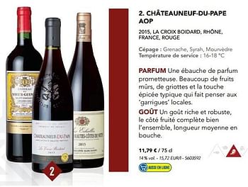 Promotions Châteauneuf-du-pape aop - Vins rouges - Valide de 07/11/2016 à 31/12/2016 chez Lidl