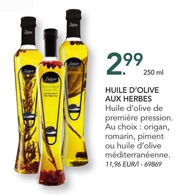 Promoties Huile d`olive aux herbes - Deluxe - Geldig van 07/11/2016 tot 31/12/2016 bij Lidl