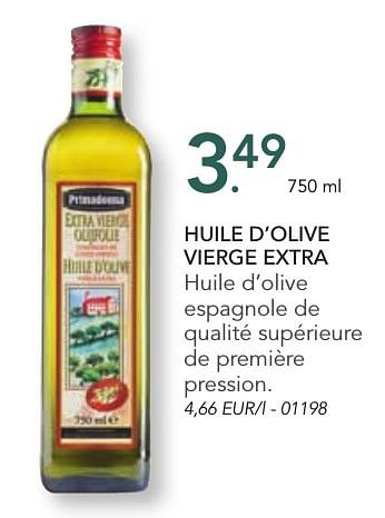 Promoties Huile d`olive vierge extra - Primadonna - Geldig van 07/11/2016 tot 31/12/2016 bij Lidl