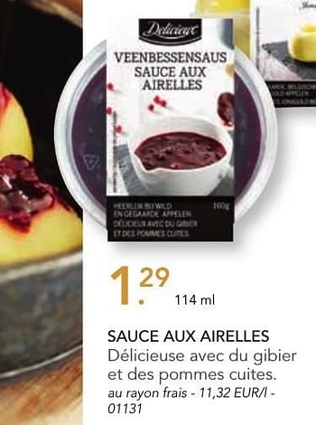 Promotions Sauce aux airelles - Delicieux - Valide de 07/11/2016 à 31/12/2016 chez Lidl