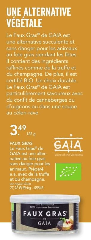 Promotions Faux gras - Gaia - Valide de 07/11/2016 à 31/12/2016 chez Lidl