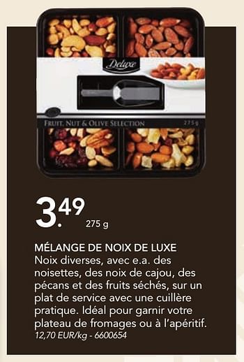 Promoties Mélange de noix de luxe - Deluxe - Geldig van 07/11/2016 tot 31/12/2016 bij Lidl