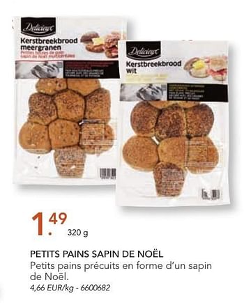 Promoties Petits pains sapin de noël - Delicieux - Geldig van 07/11/2016 tot 31/12/2016 bij Lidl