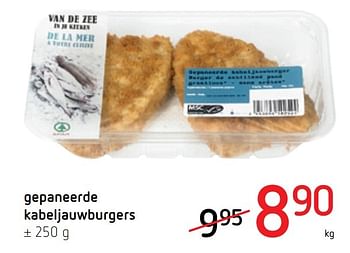 Promoties Gepaneerde kabeljauwburgers - Huismerk - Spar Retail - Geldig van 17/11/2016 tot 30/11/2016 bij Spar (Colruytgroup)
