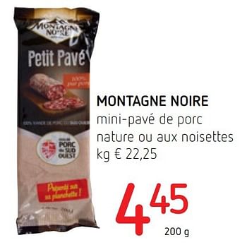 Promoties Montagne noire mini-pavé de porc nature ou aux noisettes - MONTAGNE NOIRE - Geldig van 17/11/2016 tot 30/11/2016 bij Eurospar (Colruytgroup)