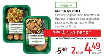 Promotions Garden gourmet burger de luxe - Garden Gourmet - Valide de 17/11/2016 à 30/11/2016 chez Spar (Colruytgroup)
