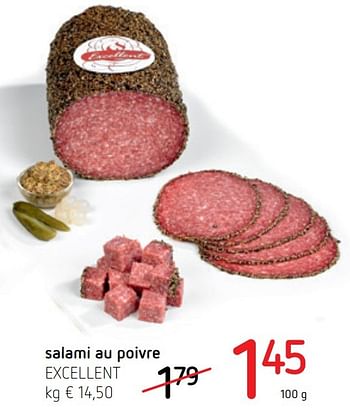 Promotions Salami au poivre - Excellent - Valide de 17/11/2016 à 30/11/2016 chez Spar (Colruytgroup)