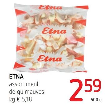 Promotions Etna assortiment de guimauves - Etna - Valide de 17/11/2016 à 30/11/2016 chez Spar (Colruytgroup)