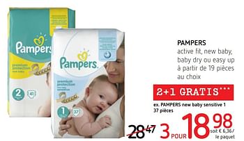 Promotions Pampers active fit, new baby, baby dry ou easy up à partir - Pampers - Valide de 17/11/2016 à 30/11/2016 chez Spar (Colruytgroup)