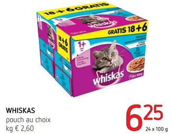 Promotions Whiskas pouch au choix - Whiskas - Valide de 17/11/2016 à 30/11/2016 chez Spar (Colruytgroup)