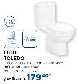 Promotions Toledo toilettes à poser - Linie - Valide de 01/11/2016 à 03/12/2016 chez X2O