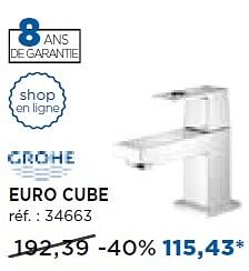 Promotions Euro cube robinets d`eau froide - Grohe - Valide de 01/11/2016 à 03/12/2016 chez X2O