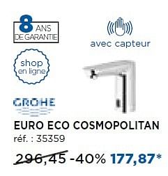 Promoties Euro eco cosmopolitan robinets d`eau froide - Grohe - Geldig van 01/11/2016 tot 03/12/2016 bij X2O